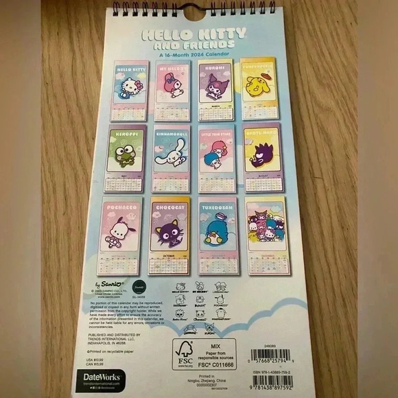 🆕Hello Kitty Office Set 2024 Calendar+ 13 Posters 🆕 - Picture 5 of 8